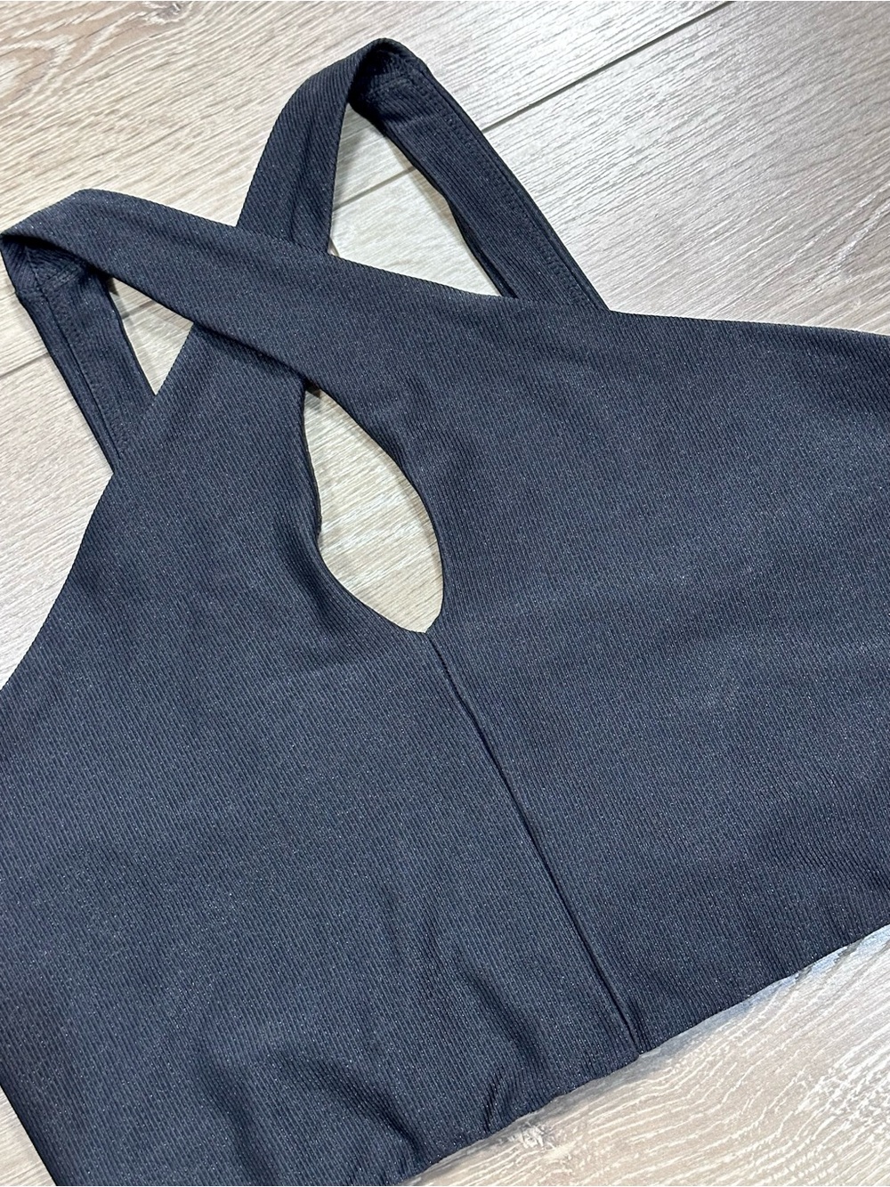 All In Motion Cross Front Ribbed Halter Strap Sports Bra - Picture 6 of 11